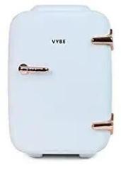 Vybe 4 Litres Mini Beauty Fridge AMZ22_VYBE1001/White:Portable Cosmetics Cooler & Warmer Thermoelectric AC/DC Car Mini Chiller. Store Face Mask/Serums, Moisturizers, Toners, Cream, Nail Polish, Cosmetics Enamel White