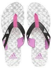 Adidas Black & Off White Printed Ozor II Flip Flops women