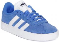Adidas Kids Blue Vl Court 2.0 K Suede Leather Casual Shoes boys
