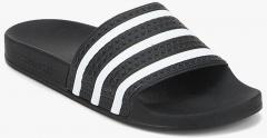 Adidas Originals Black Adilette Striped Flip Flops men