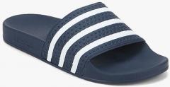Adidas Originals Navy Adilette Striped Flip Flops men