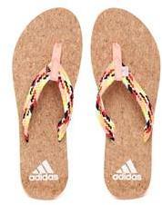 Adidas Peach Coloured & Brown Beach Cork Thong Flip Flops women