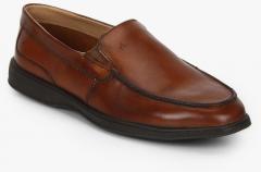 Arrow Brown Solid Slip On Shoes men