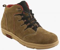Bacca Bucci Olive Leather Mid Top Trekking Shoes men
