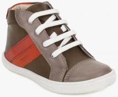Beanz Brown Leather Mid Top Sneakers boys