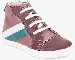 Beanz Pink Leather Mid Top Sneakers boys
