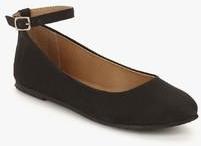 Carlton London Black Ankle Strap Belly Shoes women