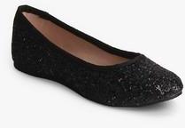Carlton London Black Glitter Belly Shoes women