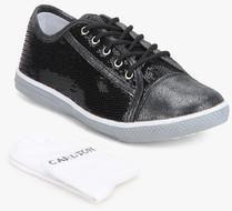 Carlton London Black Glitter Sneakers girls