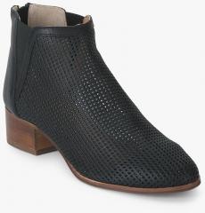 Carlton London Black Solid Heeled Boots women