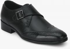 Carlton London Black Solid Monk Shoes men