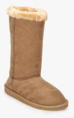 Carlton London Calf Length Brown Snug Boots women