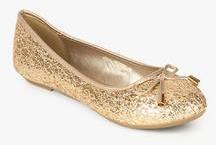 Carlton London Golden Glitter Belly Shoes women