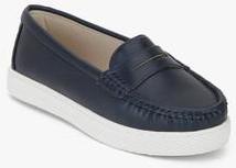 Carlton London Navy Blue Moccasins Shoes women