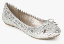 Carlton London Silver Glitter Belly Shoes women