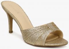Catwalk Gold Toned Embellished Stilettos women