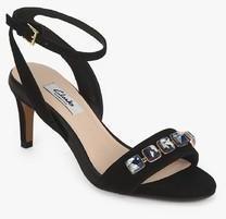 Clarks Amali Opal Black Ankle Strap Stilettos women