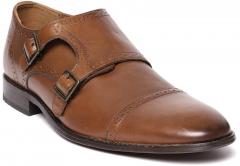 Clarks Brown Leather Regular Monk Shoes men