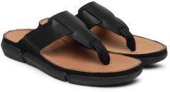 Clarks Men Black Leather Comfort Sandals