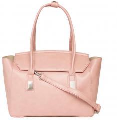 Corsica Pink Solid Handheld Bag With Sling Strap women