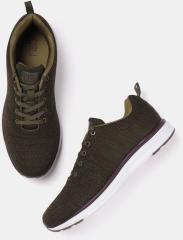Crew Street Olive Textile Running Shoes men
