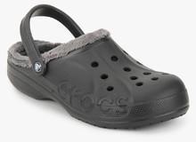 Crocs Baya Fleece Clogs Black Sandals men