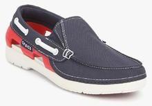 Crocs Beach Line Hybrid Boat Shoe Gs Navy Blue Sneakers boys
