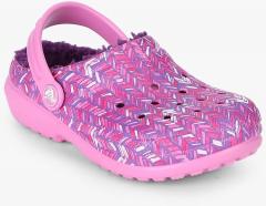 Crocs Classic Lined Printed Pink Clogs girls