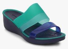 Crocs Colorblock Blue Sandals women