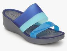 Crocs Colorblock Navy Blue Sandals women