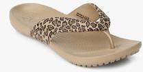 Crocs Kadee Leopard Print Brown Flip Flops men