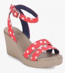 Crocs Leigh Graphic Red Wedges women