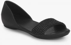 Crocs Lina Dorsay Black Embellished Sandals women