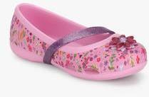 Crocs Lina Graphic Pink Floral Mary Jane Belly Shoes girls