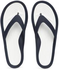 Crocs Navy Blue & White Solid Thong Flip Flops women
