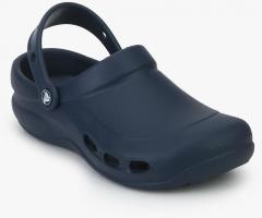 Crocs Navy Blue Solid Sliders men