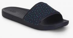 Crocs Sloane Navy Blue Embellished Sandals women