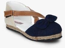 Dchica High Fashion Navy Blue Bow Belly Shoes girls