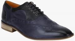 Del Mondo Navy Blue Leather Formal Shoes men
