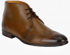 Del Mondo Tan Leather Mid Top Flat Boots men