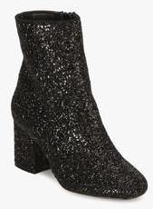 Dorothy Perkins Adele Black Glitter Ankle Length Boots women