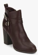 Dorothy Perkins Alfa Buckled Brown Ankle Length Boots men