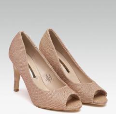 Dorothy Perkins Gold Toned Self Striped Peep Toes women