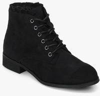 Dorothy Perkins Magnolia Frill Black Ankle Length Boots women
