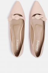 Dressberry Peach Coloured Solid Synthetic Ballerinas women