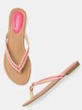 Dressberry Pink Synthetic T Strap Flats women