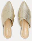DressBerry Women Gold Toned Solid Mules