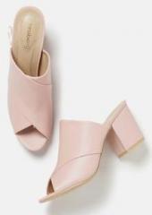 DressBerry Women Pink Solid Peep Toes