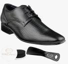 Escaro Black Leather Derbys Formal Shoes men