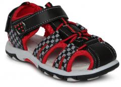 Fame Forever by Lifestyle Boys Black & Red Fisherman Sandals